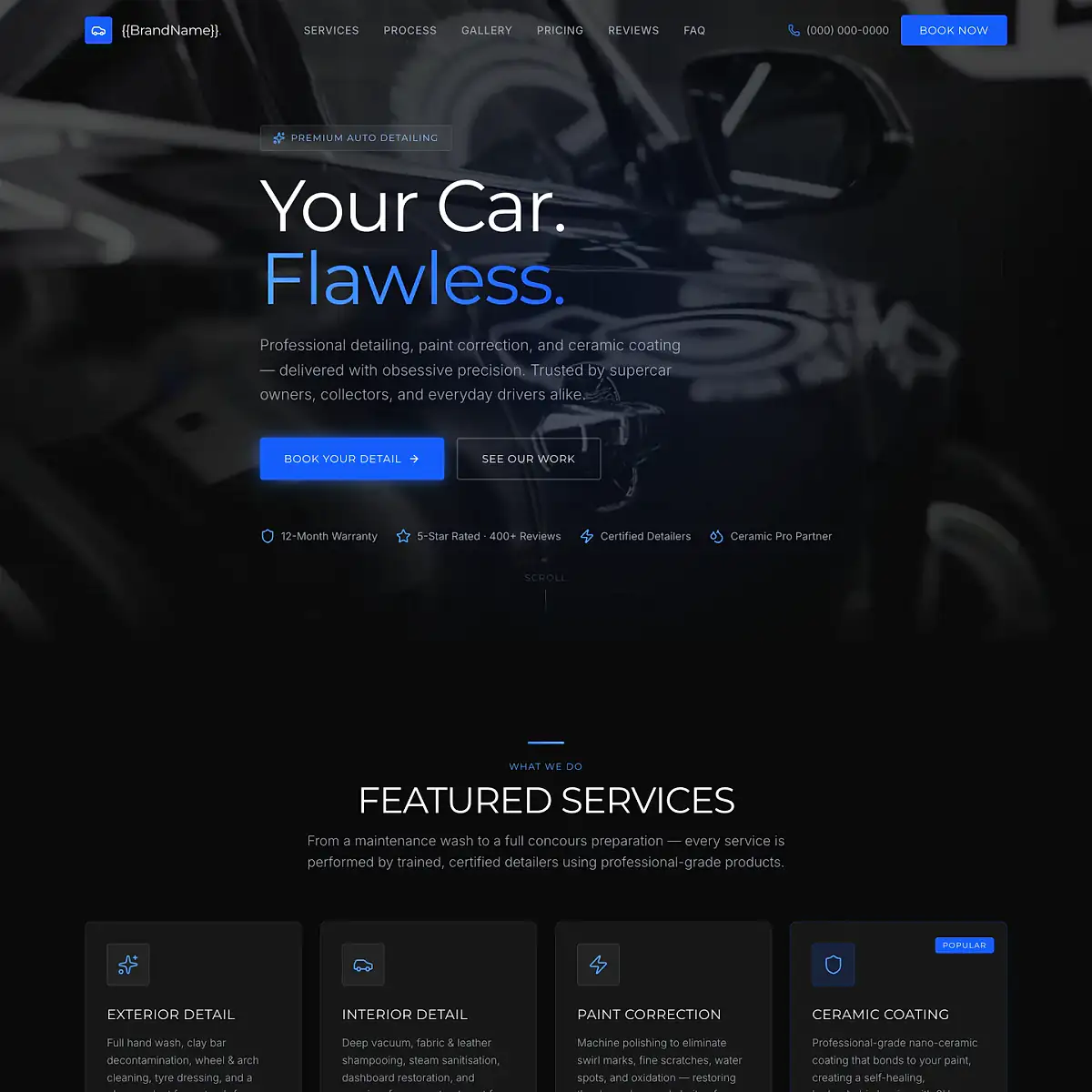 Auto detailing website template
