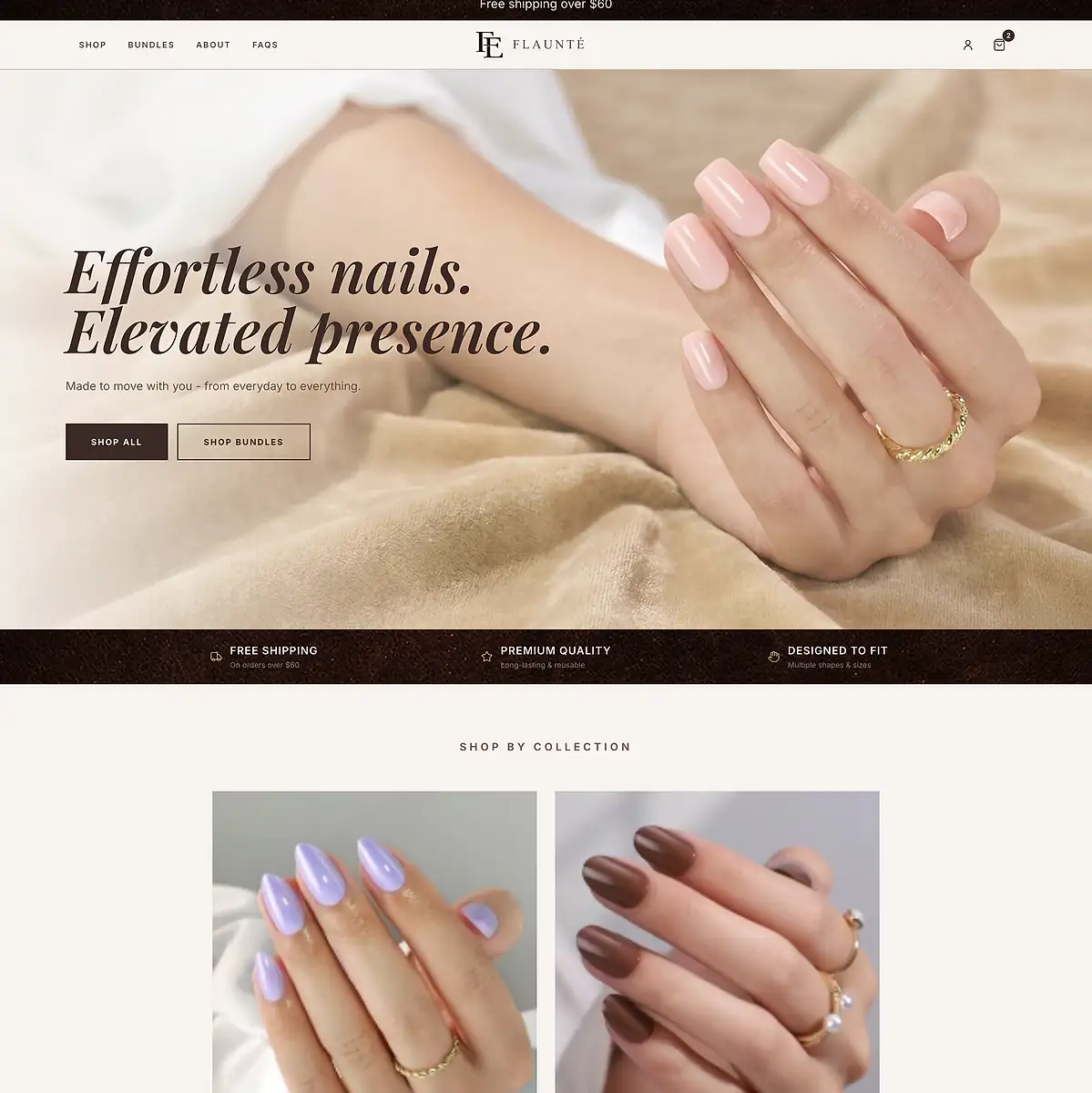Luxury press-on nails e-commerce website — Flaunte