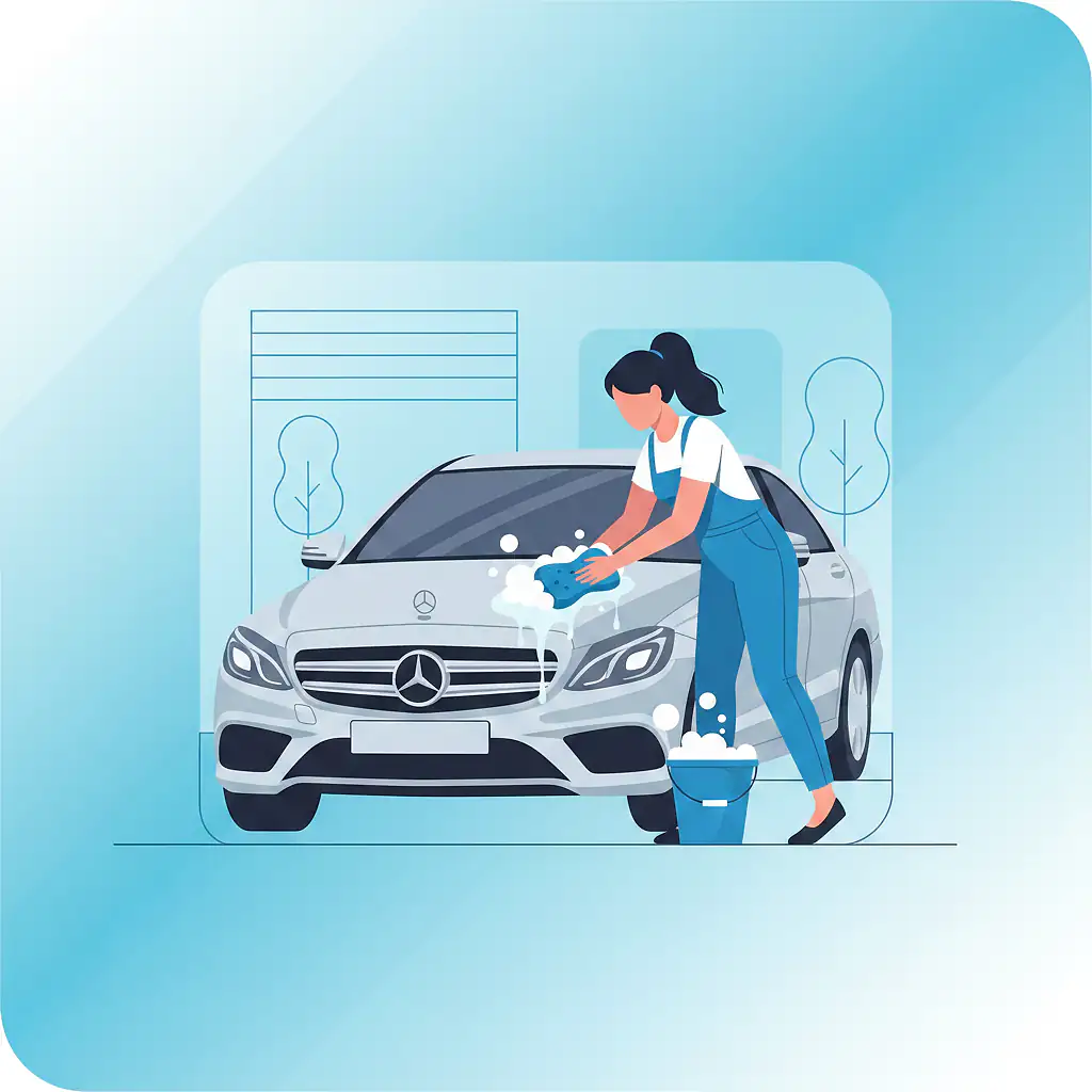 Car being washed